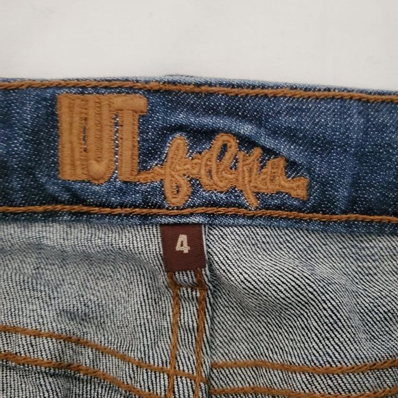 KUT From The Kloth Women's Mid Rise Straight Leg Cuff Cropped Denim Jeans Size 4 - Picture 5 of 14